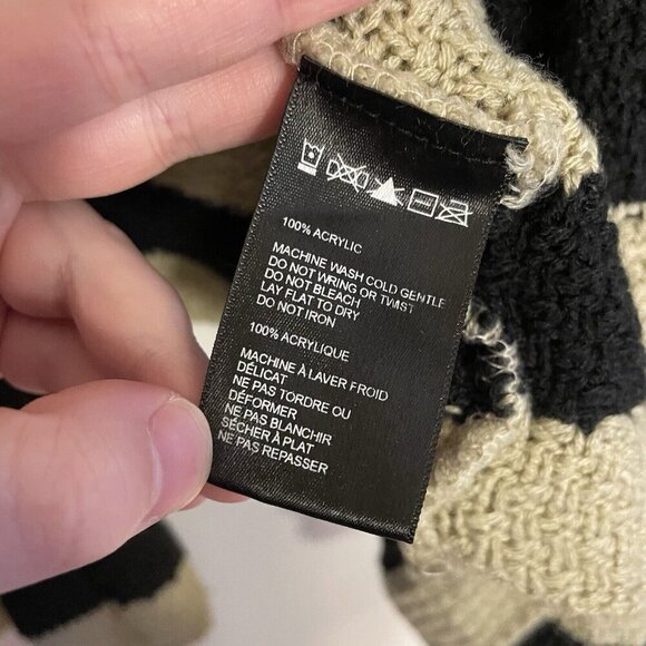 BDG Urban Outfitters Women XS Tan Black Striped Oversized Open Front Cardigan - Picture 8 of 10